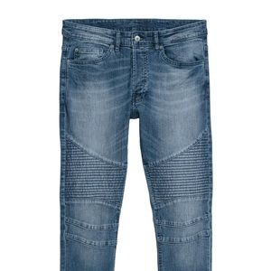 Mens Blue Biker Jeans Size Small